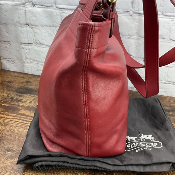 Vintage Coach Red Leather Soho Lafayette Tote Shoulder Bag Made In US W Tag 4140 - Picture 4 of 16
